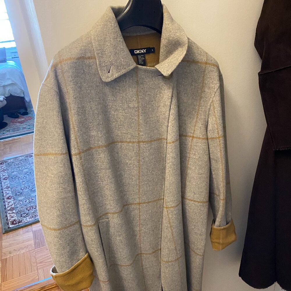 DKNY (Donna Karan) Wool/Angora Plaid Coat - RARELY WORN!